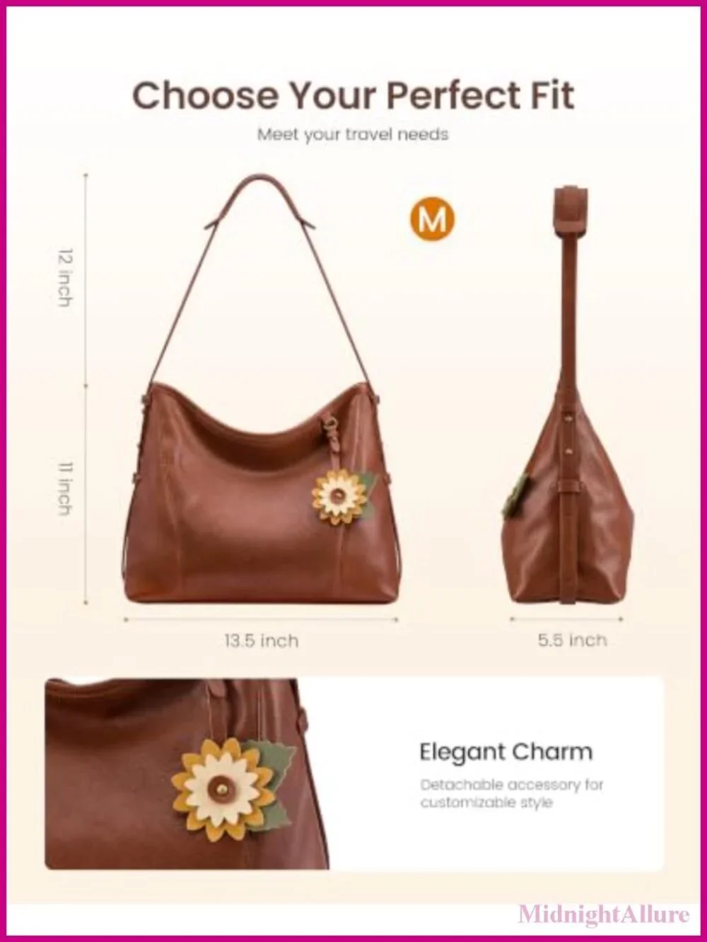 Hobo Shoulder Bag PU Leather Crossbody Purse Women's Handbag